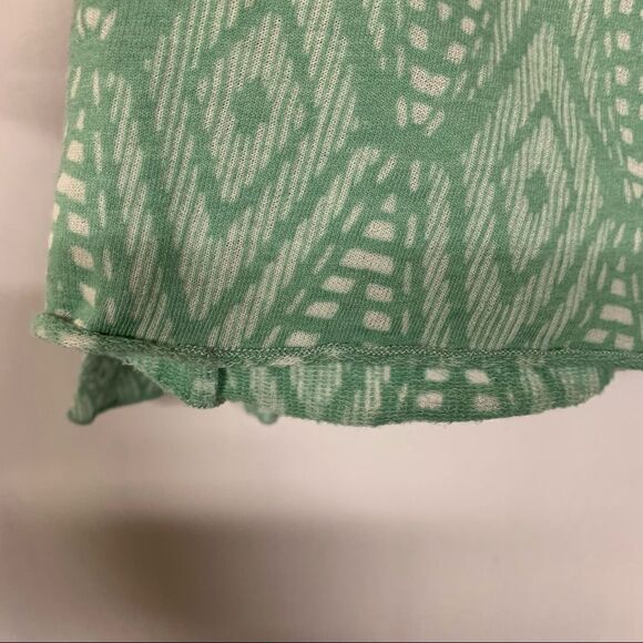 Prana mint green soft stretchy knit long sleeve top geometric pattern L - Picture 9 of 12